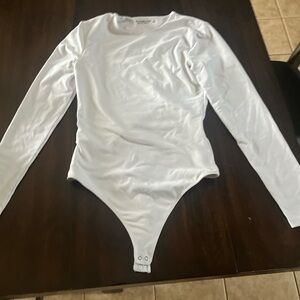 Abercrombie and finch white long sleeve bodysuit